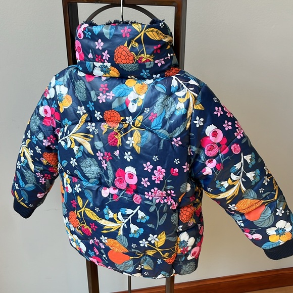 Boboli Spain Bright Floral Print Puffer Jacket Vibrant Colorful Fleece … - Picture 3 of 13